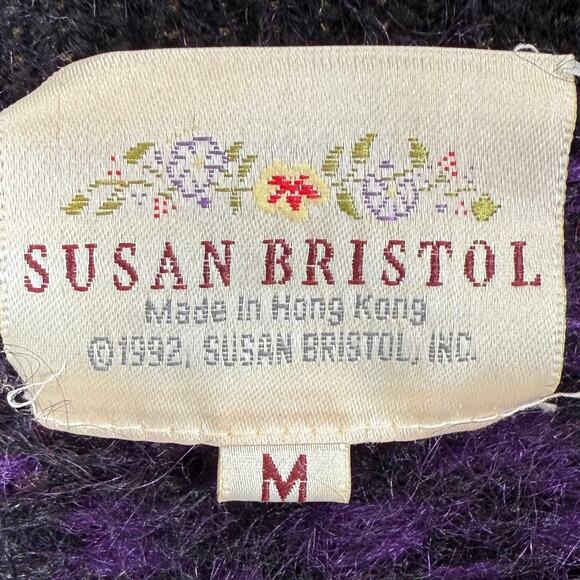 Vintage Susan Bristol Mohair Wool Cardigan Sweater Womens Size M - Picture 2 of 9